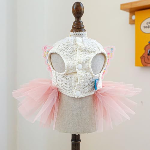 Fashion Sweet Puppy Dog Blingbling Princess Skirt Pet Dog Lace Cake Camisole Tutu Dress B-Pink L - Image 3