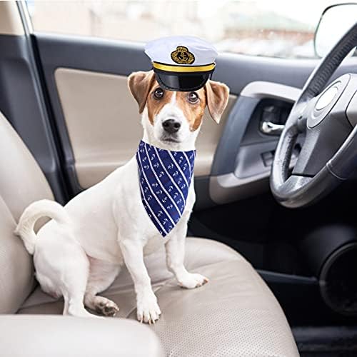 Yewong Pet Captain Sailors Costume Set Dog Cat Sea Captain Hat with Pet Anchor Triangle Bibs Scarf for Cat Puppy Navy Halloween Cosplay Costume Accessories Photo Props (White-B) - Image 7