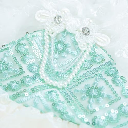 Fashion Sweet Puppy Dog Blingbling Princess Skirt Pet Dog Lace Cake Camisole Tutu Dress C-Green XL - Image 4