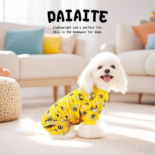 Paiaite Dog Pajamas Onesie: Comfortable Four-Legged Apparel for Small, Medium, & Large Dogs, Polyester Material for Comfort, Wrinkle Resistance, Moisture Wicking, Stretchiness Cute Bee Pink 2XL - Image 5