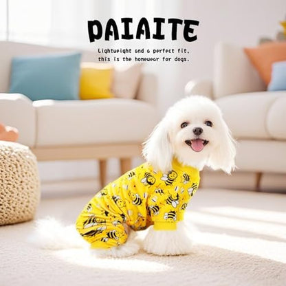 Paiaite Dog Pajamas Onesie: Comfortable Four-Legged Apparel for Small, Medium, & Large Dogs, Polyester Material for Comfort, Wrinkle Resistance, Moisture Wicking, Stretchiness Cute Bee 4XL - Image 5