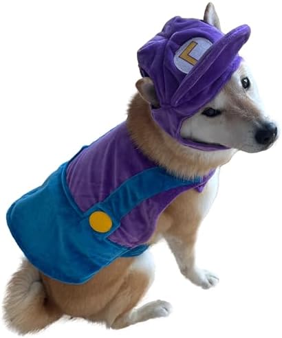 ComfyCamper Hat and Suspenders Dog Costume - X Large Medium Small Lab Star Space Cosplay Halloween Costumes, Small, Purple and Blue - Image 2