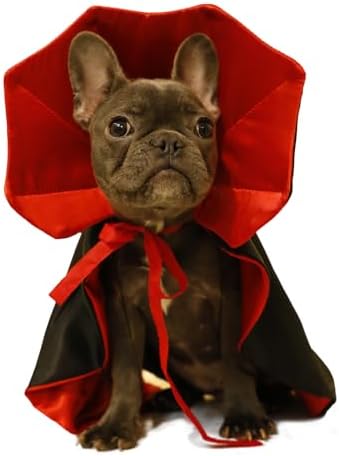 Dog Cat Vampire Cloak Costume for Small Medium Large Dogs Cats, Halloween Dog Costumes Cat Vampire Cloak by Puoyis