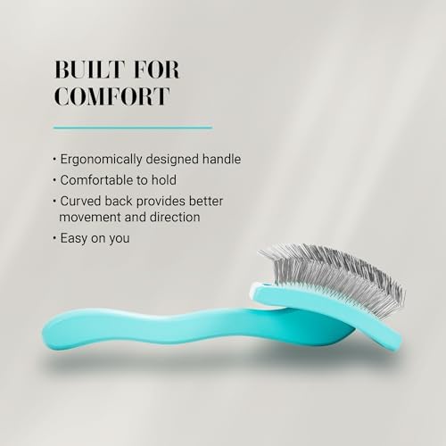 Chris Christensen Big G Dog Slicker Brush for Dogs (Goldendoodles, Labradoodles, Poodles), Groom Like a Professional, Fluff Detangle Style, Saves Time Energy, Teal, Medium - Image 4