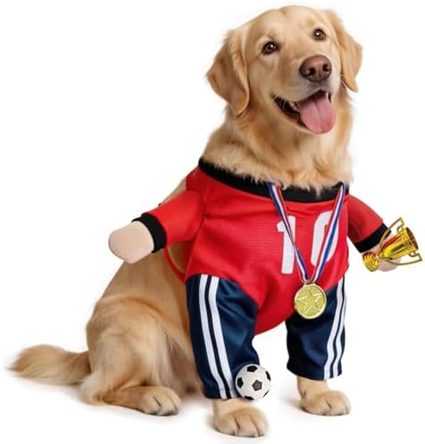 T2Y Dog Soccer Costume -Standing Pet Outfit for Large Dogs(X-L) by T2Y