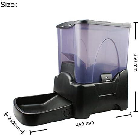 10L Large Capacity Automatic Pet Feeder - Time Programmable with LCD Display, Recording Function - Cat and Dog Feeder for 90 Days