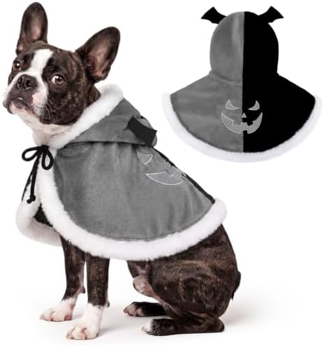 AOFITEE Dog Halloween Costumes Flannel Dog Cape with Funny Pumpkin Print, M by AOFITEE