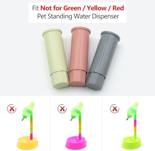 NACOCO Pet Standing Water Dispenser - Cat Dog Standing Bowl with Detachable Pole Automatically Feeding Water Height Adjustable(Grey/Grey Pink/Green Grey Adjustable Rods)