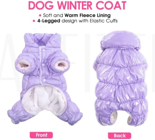 AOFITEE Small Dog Coat Waterproof Dog Winter Jacket Fullbody Dogs Snowsuit - Image 3
