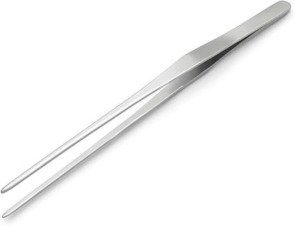 Mandala Crafts 15 Inches Silver Stainless Steel Straight Aquarium Tweezers for Aquatic Plants – Long Aquascape Forceps for Fish Tanks, Hospital Tanks, Goldfish Bowls, and Terrariums