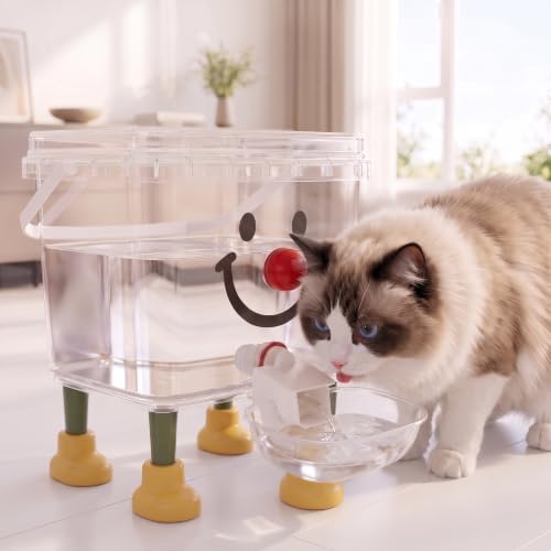 Automatic Dog and Cat Water Feeder, Self Dispensing Pet Waterer (Red, 170fl oz)