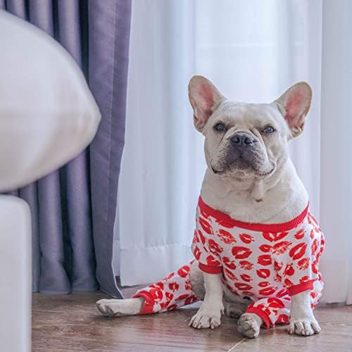 CuteBone Dog Pajamas Valentines Costumes Fleece Pet Clothes Puppy Onesie Winter Holiday Cute Cat Jammies Keep Your Pet Warm in The Cold Weather P116S - Image 4