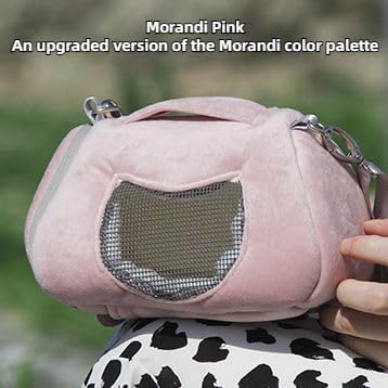 Small Pet Carrier Bag with Adjustable Shoulder Strap Hamster Travel Cage Breathable Carrier Portable Travel Carrier for Birds Sugar Glider Golden Hamsters (Grey)