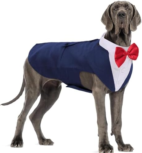 Dog Tuxedo for Large Dogs, Dog Suit and Bandana Set, Dog Costume Outfit by DoraBridal