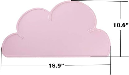 Love Dream Silicone Pet Feeding Food Mat with Raised Edge, Anti-Slip Waterproof Pet Bowl Mat Placemat for Dog and Cat (Pink)