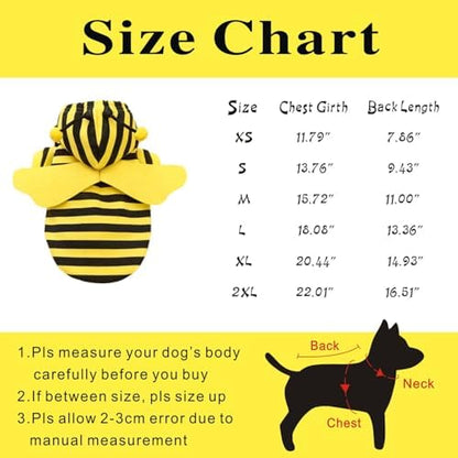 Idepet Halloween Pet Bee Costume,Dog Hoodie Bumble Cosplay Puppy Clothes - Image 7