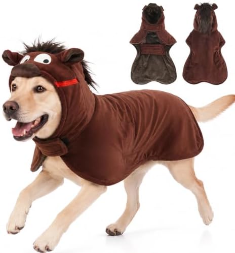Funny Hoodied Dog Coat for Cold Weather, Horse Costume Cosplay for Hallowen by DoraBridal