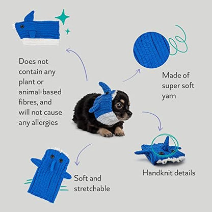 Zoo Snoods Baby Shark Costume - Warm Knit Dog Snood Wrap for Pets, Neck Ear Cover Protection, Halloween Winter (Small) - Image 2