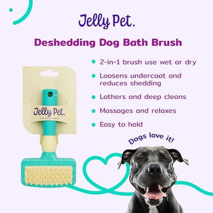 JELLY PET Deshedding Dog Bath Brush Scrubber for Short Haired Dogs, Dog Deshedding Brush Tool, Bath Brush for Puppy, Pet Shower Scrubber, Shower Supplies, Pet Wash Brush, Puppy Grooming Essential