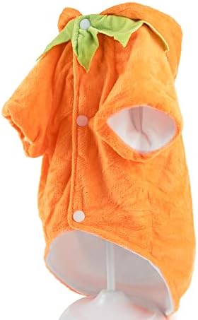 Delifur Dog Cat Halloween Pumpkin Costume Puppy Fleece Hoodie Coat for Small to Medium Dogs (X-Large) - Image 5
