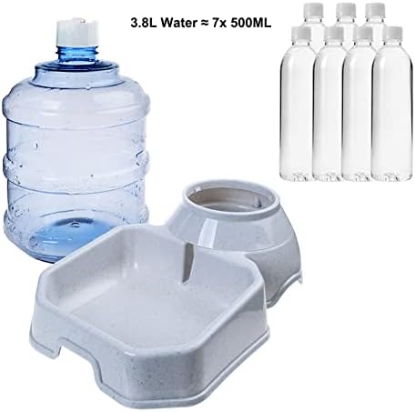 Pet Water Dispenser Station - 1 Gal Replenish Pet Waterer for Dog Cat Animal Automatic Gravity Water Drinking Fountain Bottle Bowl Dish Stand