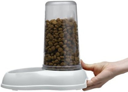 Ferplast Food or Water Dispenser for Dogs and Cats AZIMUT 600 Pet Dispenser Dry Food Feeder Water Feeder 0,6 Liter, Non-Slip Bottom, 12,5 x 19 x h 19,5 cm White