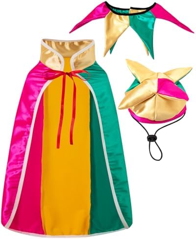 Mardi Gras Dog Costume Halloween Clown Jester Collar Cape Pet Accessories Set Golden Green Purple Puppy Dress Up (Medium) by PROMOTED+TO+BIG+SISTER