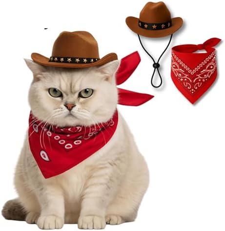 Pet Custom Dog Custom Cat Custom Hoodie, Sporty Look, Funny Gift, Halloween Holiday (Cowboy Set, One Size) by Pawcratean