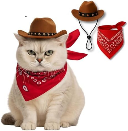 Pet Custom Dog Custom Cat Custom Hoodie, Sporty Look, Funny Gift, Halloween Holiday (Cowboy Set, One Size) by Pawcratean