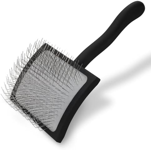 Chris Christensen Big K Dog Slicker Brush for Dogs (Goldendoodles, Labradoodles, Poodles), Groom Like a Professional, Fluff Detangle Style, Saves Time Energy, Black, Large by ChrisChristensen