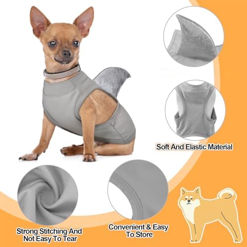 2 Pcs Halloween Dog Shark Costumes Fish Fin Dogs Costume, Medium - Image 2