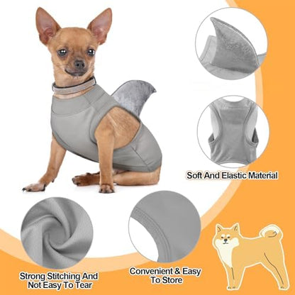 2 Pcs Halloween Dog Shark Costumes Fish Fin Dogs Costume, Medium - Image 2