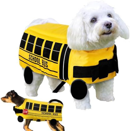School Bus Halloween Costume for Dogs Funny Pet Costume, L - Image 2