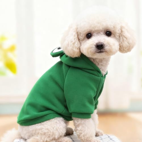Pet Clothes Dog Hoodies Warm Sweatshirt Coat Frog Shape Conjoined Costumes for Spring Autumn Winter French Bulldog Poodle - Image 4