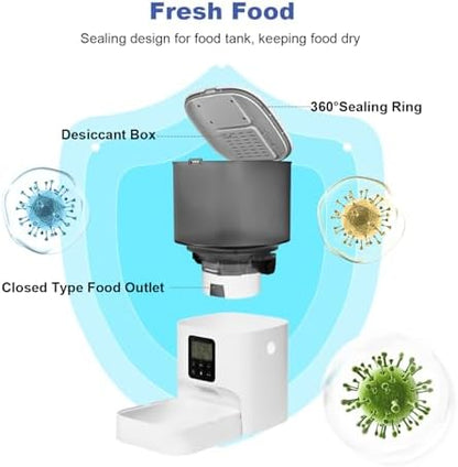 ANDOLL HOME Automatic Cat Feeder,4L Timed Cat＆Dog Dry Food Dispenser