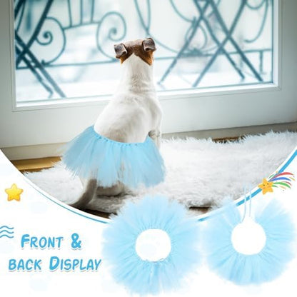 Dog Tutu for Dogs Tulle Skirt Pet Costume, Blue - Image 3