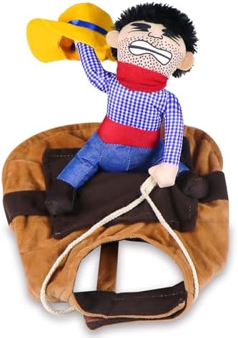 GOYOSWA Dog Cowboy Costume, Dog Halloween Costumes Cowboy Rider Dog Costume Funny Dog Costume for Small Medium Large X-Large Dogs (Small) - Image 5