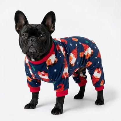 Fitwarm Gnome Dog Christmas Pajamas, Dog Winter Clothes for Small Dogs Girl, Lightweight Velvet Pet Jumpsuit, Cat Outfit, Black, Red, XXL - Image 4