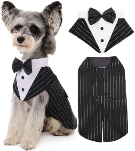 Kuoser Dog Tuxedo, Dog Suit and Bandana Set, Dogs Costume with D-Ring by Kuoser