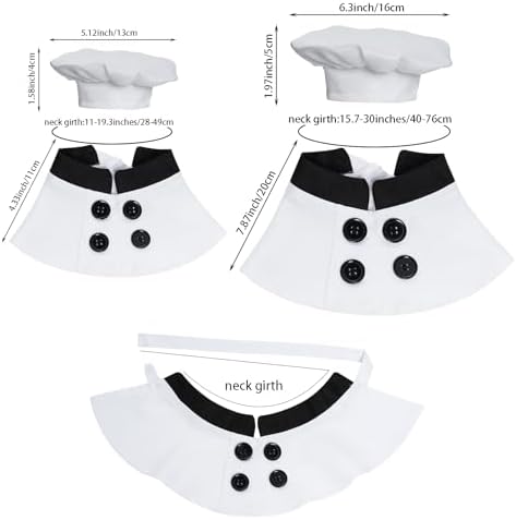 Pet Chef Costume Chef Hat with Cape Set Dog Halloween Costume for Small Pet Dogs Cat (Medium) - Image 2