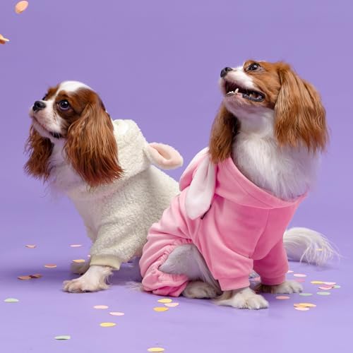 Fitwarm Halloween Sheep Dog Costumes, Funny Clothes for Small Dogs Boy Girl, Pet Apparel, White, Pink, Medium - Image 4