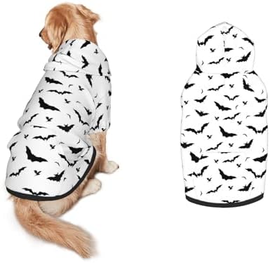 Halloween Ghost Dog Hoodie - Spooky Pet Cosplay Sweatshirt with Pocket, Comfortable Pullover Costume for Medium and Large Dogs by Jagfhhs