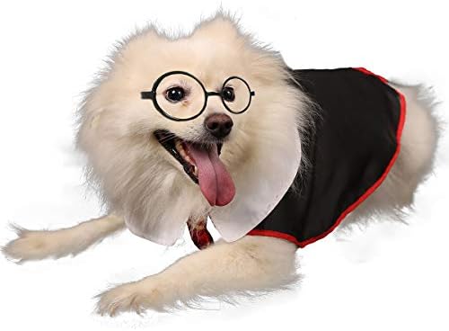 Dog Halloween Costume Pet Wizard Shirt Funny Cat Clothes for Dogs Cats Clothing with Glasses (Large) - Image 3