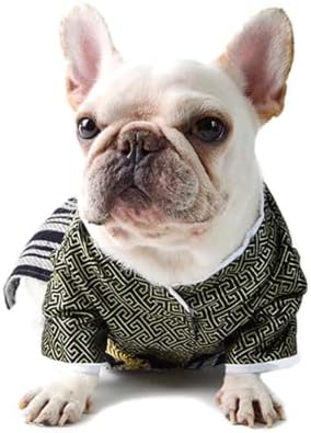 Samurai Pet Costume for French Bulldog, Funny Samurai Outfit, Dog & Cat Party Clothes, Halloween Cosplay (M, Black) - Image 3
