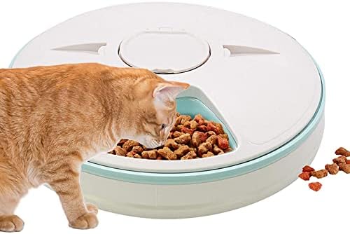Automatic Cat Feeder Auto Cat Food Dispenser Smart Cat Feeder for Dogs, Cats & Small Animals W/Programmable Timer with 6 Meals Suitable Wet & Dry Food with Voice Reminder