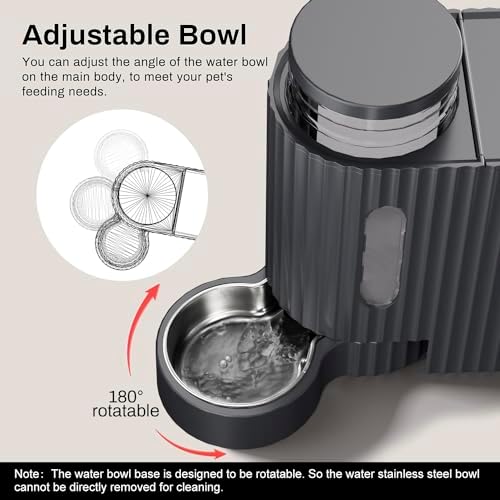 Gravity Automatic Cat Feeder, Water & Food Dispenser Set, Stainless Bowls