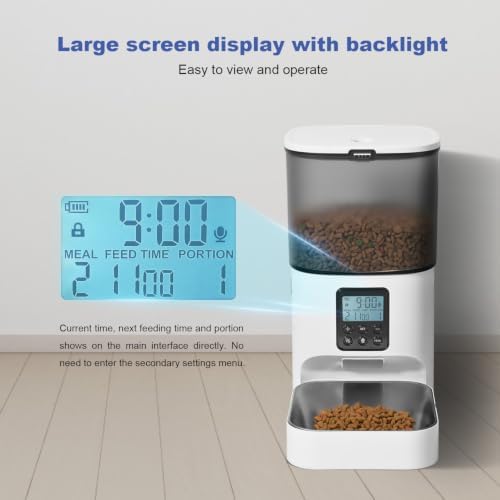 ANDOLL HOME Automatic Cat Feeder,4L Timed Cat＆Dog Dry Food Dispenser