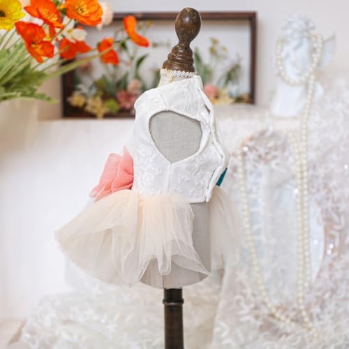 Fashion Sweet Puppy Dog Blingbling Princess Skirt Pet Dog Lace Cake Camisole Tutu Dress E-Pink M - Image 4
