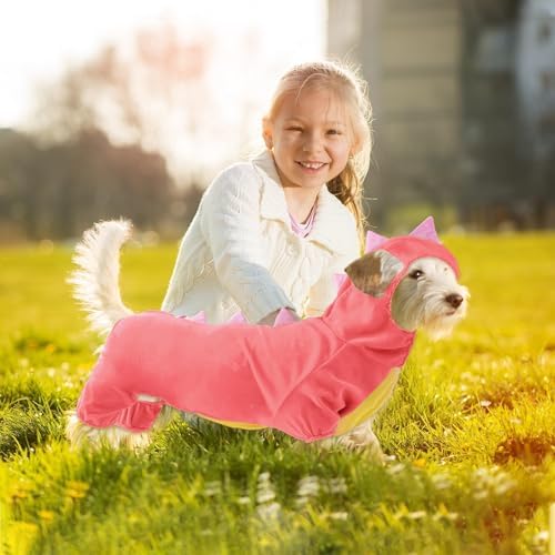 Hotumn Dinosaur Dog Halloween Costume Pet Dino Hoodie for Large Dogs (XXX-Large, Pink) - Image 6