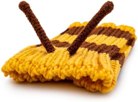 Zoo Snoods Bumble Bee Costume - Knit Dog Snood Ear Wrap for Pets, Warm Neck Cover for Halloween and Winter (Small) - Image 3